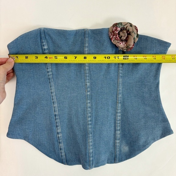 MAJORELLE Luda Bustier Top in Washed Blue Size XL - Picture 7 of 9